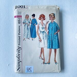 Vintage Sewing Pattern SIMPLICITY 5001 Nightgown Robe 2 Lengths Sz 10-12 Small